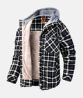 Men's Hooded Winter Shirt Jacket | Plaid