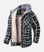 Men's Hooded Winter Shirt Jacket | Plaid
