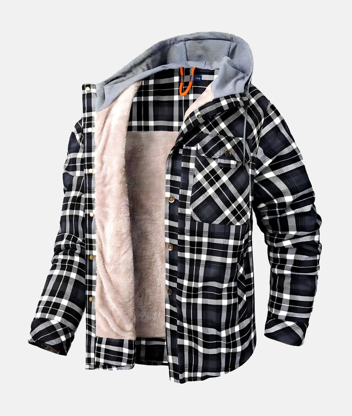 Men's Hooded Winter Shirt Jacket | Plaid