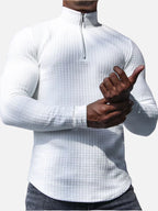 Men's Long Sleeve Quarter Zip Knit Sweater | Mock Neck