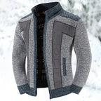 Men’s Stand Collar Zip-Up Jacket | Contrast Panels