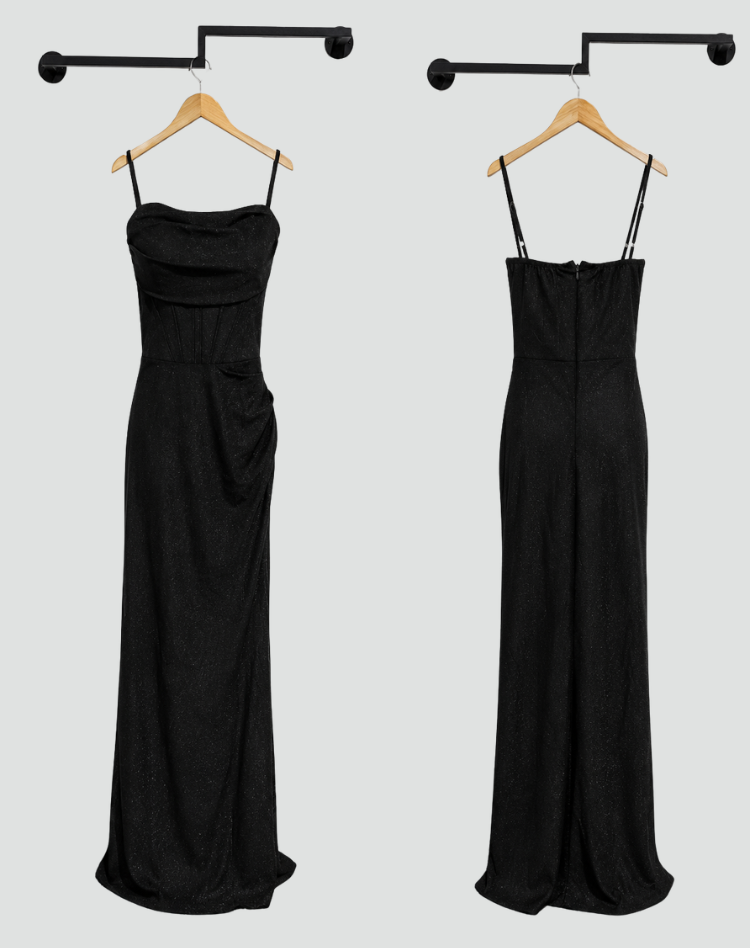 Women's Glitter Evening Dress | Thigh Slit