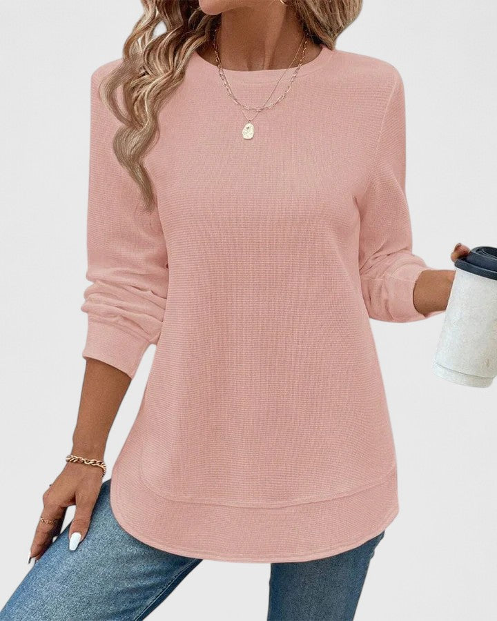 Women's Long Sleeve Round Neck Knit Sweater | Winter