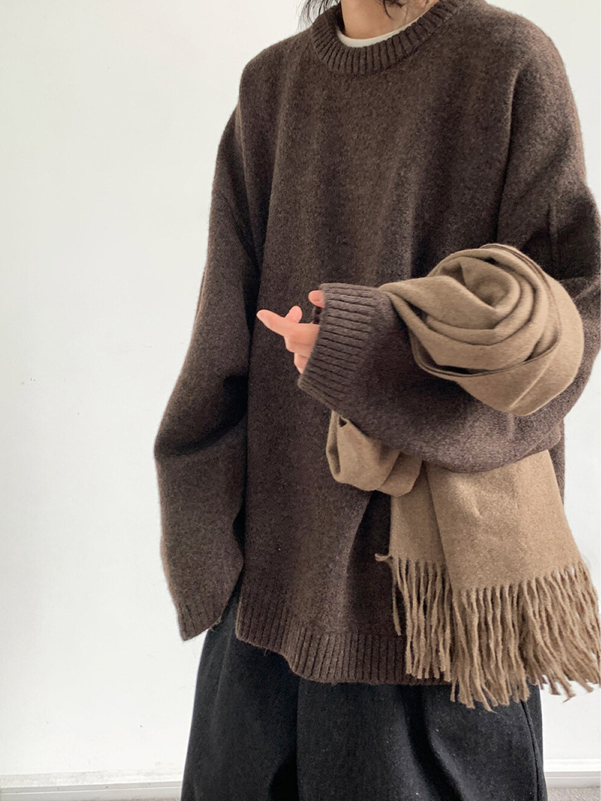 Women's Oversize Crew Neck Sweater | Winter
