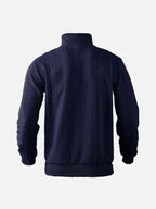 Men's Winter Long Sleeve Knit Sweater | Quarter Zip