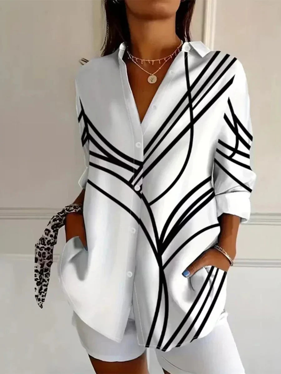 Women's Printed Button Down Shirt | Long Sleeves