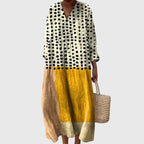 Women's Boho Summer Loose Fit V-Neck Dress | Midi