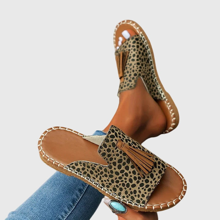 Women's Tassel Detail Bohemian Flat Sandals | Slip On