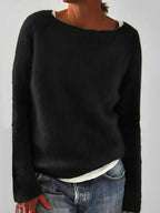 Women's Long Sleeve Ribbed Knit Sweater | Winter