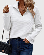 Women's Knit Collar Sweater | Quarter Zip