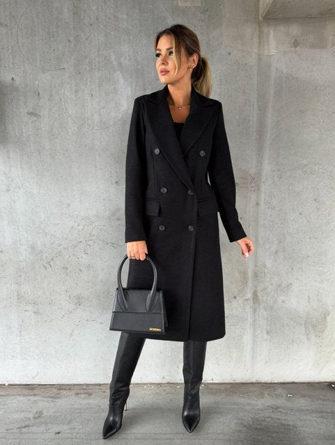 Women's Elegant Double-Breasted Coat | Longline