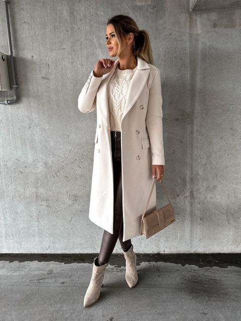 Women's Elegant Double-Breasted Coat | Longline