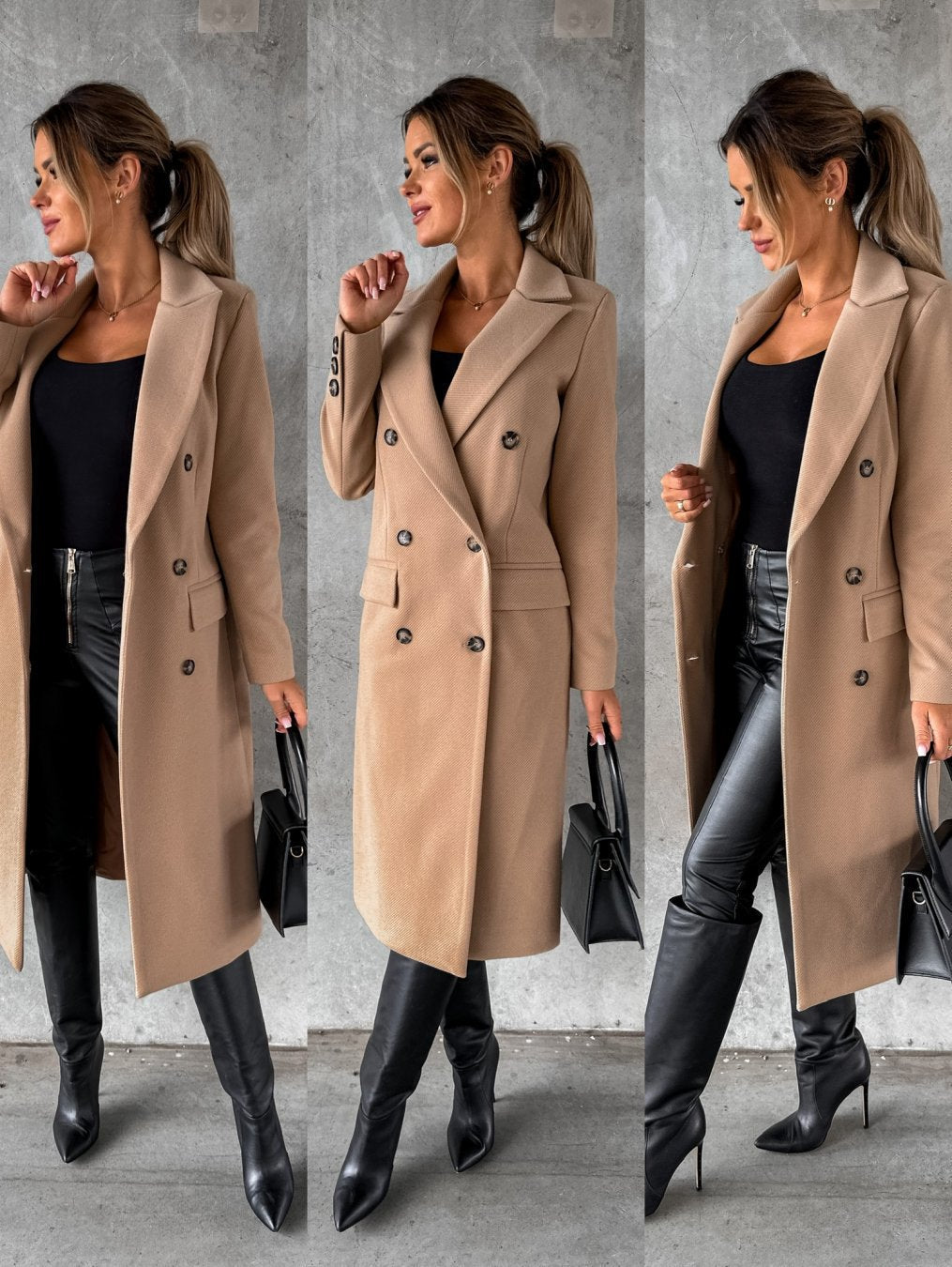 Women's Elegant Double-Breasted Coat | Longline