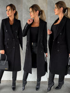 Women's Elegant Double-Breasted Coat | Longline