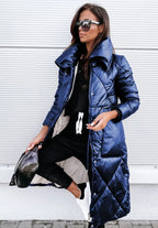 Women's Stylish Diamond-Quilted Puffer Coat | Longline