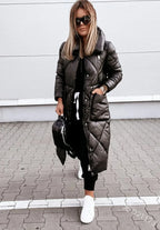 Women's Stylish Diamond-Quilted Puffer Coat | Longline