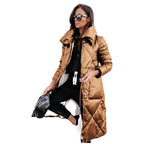 Women's Stylish Diamond-Quilted Puffer Coat | Longline