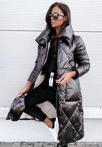Women's Stylish Diamond-Quilted Puffer Coat | Longline