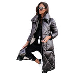 Women's Stylish Diamond-Quilted Puffer Coat | Longline