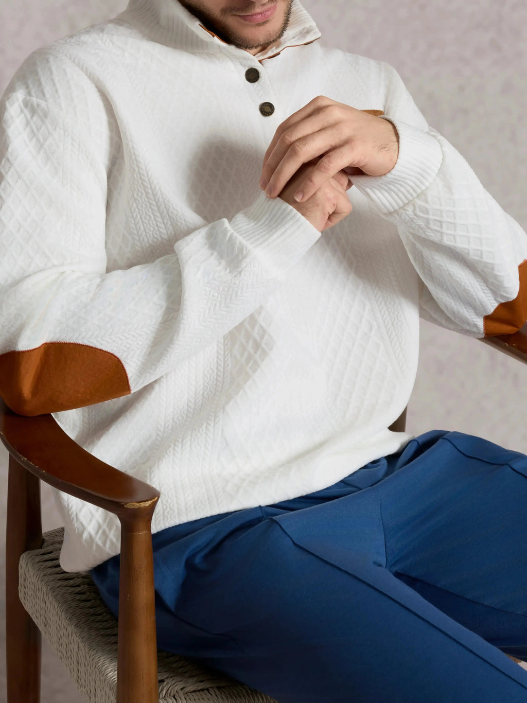 Men's Long Sleeve Winter Knit Sweater | Mock Neck