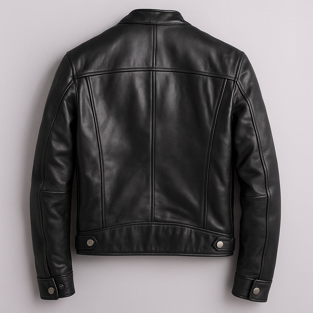 Men's Zip-Up Biker Jacket | Stand Collar