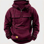 Men's Casual Half-Zip Hoodie | Funnel-Neck