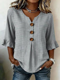 Women's Casual Striped Print Blouse | 3/4 Sleeve