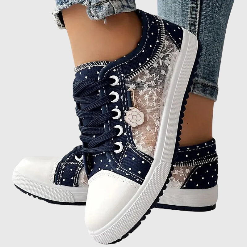 Women's Casual Polka Dot Sneakers | Lace Up
