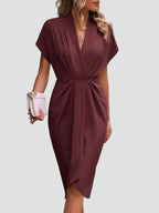 Women's Elegant Wrap Cocktail Dress | Midi