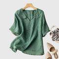 Women's Vintage Elegant Collared Blouse | Short Sleeves