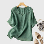 Women's Vintage Elegant Collared Blouse | Short Sleeves