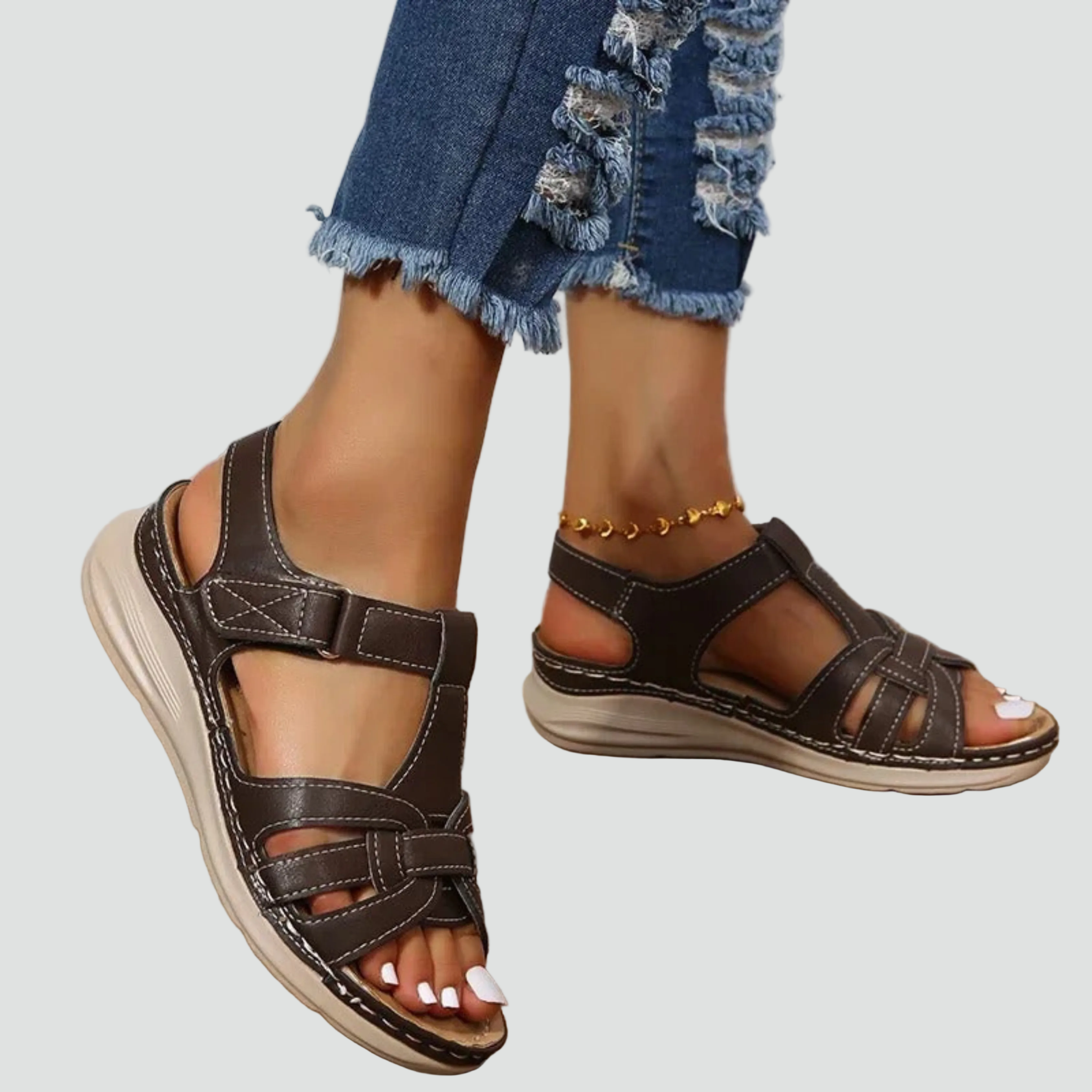Women's Cutout Sandals | Hook and Loop