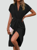 Women's Elegant Wrap Cocktail Dress | Midi