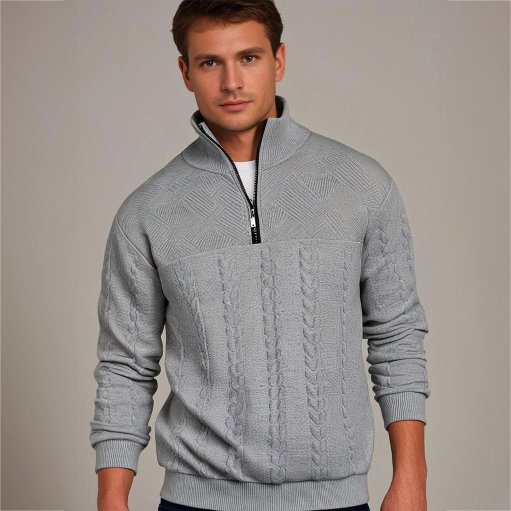 Men’s Cable Knit Half Zip Sweater | Winter