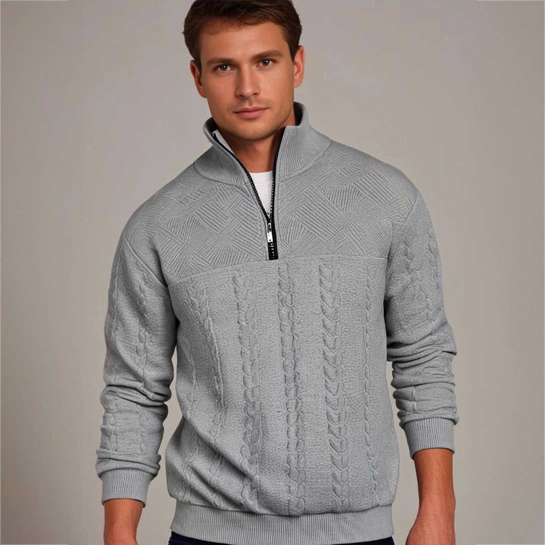 Men’s Cable Knit Half Zip Sweater | Winter