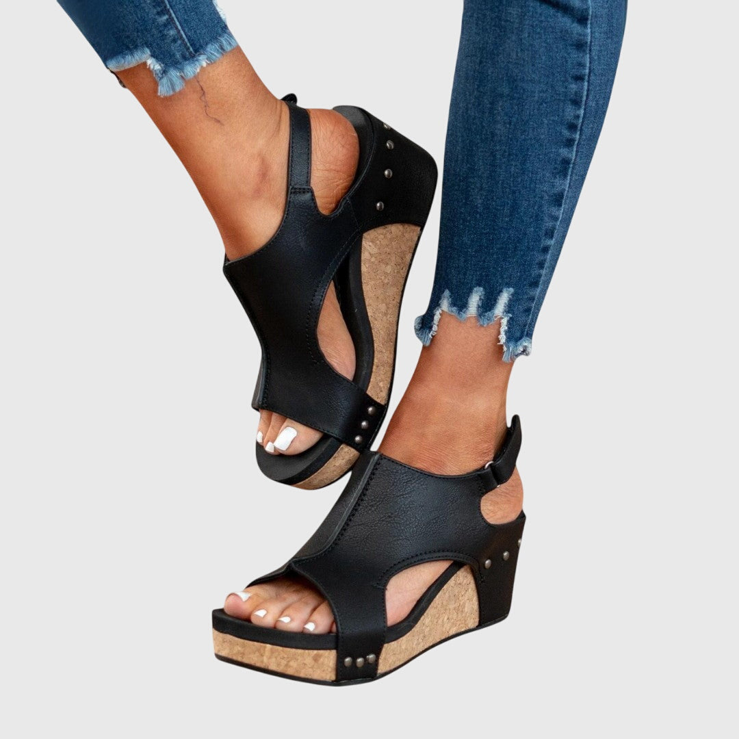 Women's Peep Toe Ankle Strap Sandals | Wedge
