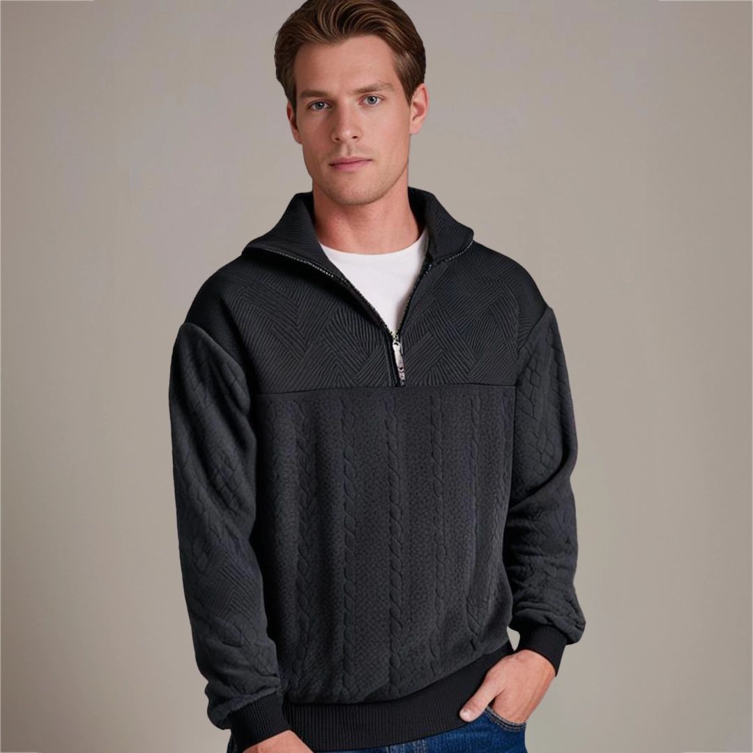 Men’s Cable Knit Half Zip Sweater | Winter