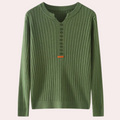 Women’s Casual Ribbed Knit Sweater | Button Placket