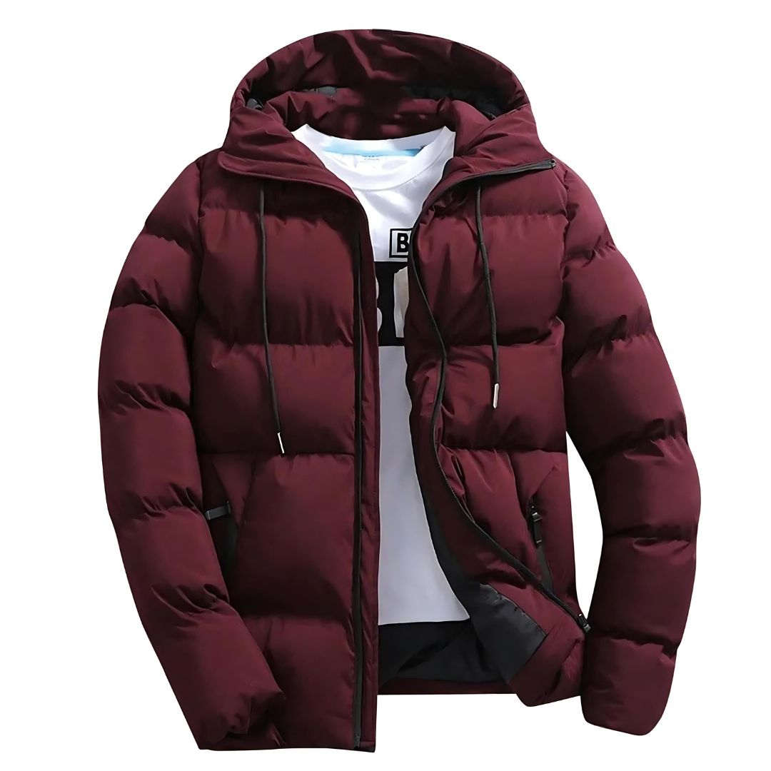 Men's Zip Up Winter Puffer Jacket | Hooded