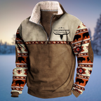 Men's Patterned Half Zip Sweater | Winter
