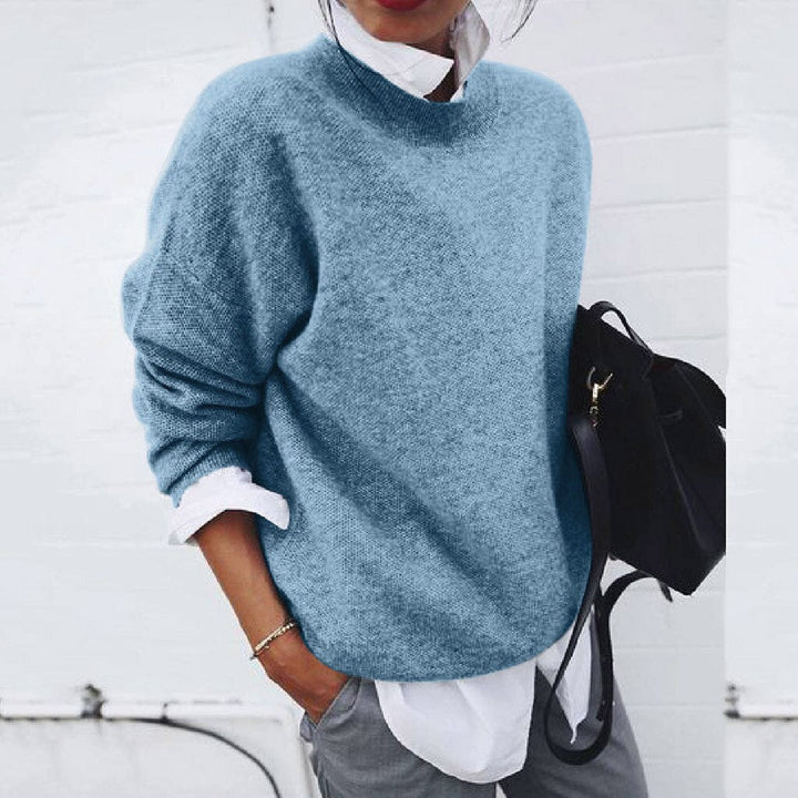 Women's Long Sleeve Winter Knit Sweater | Round Neck
