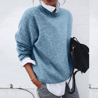 Women's Long Sleeve Winter Knit Sweater | Round Neck