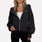 Women's Cropped Zip Up Hoodie | Oversized