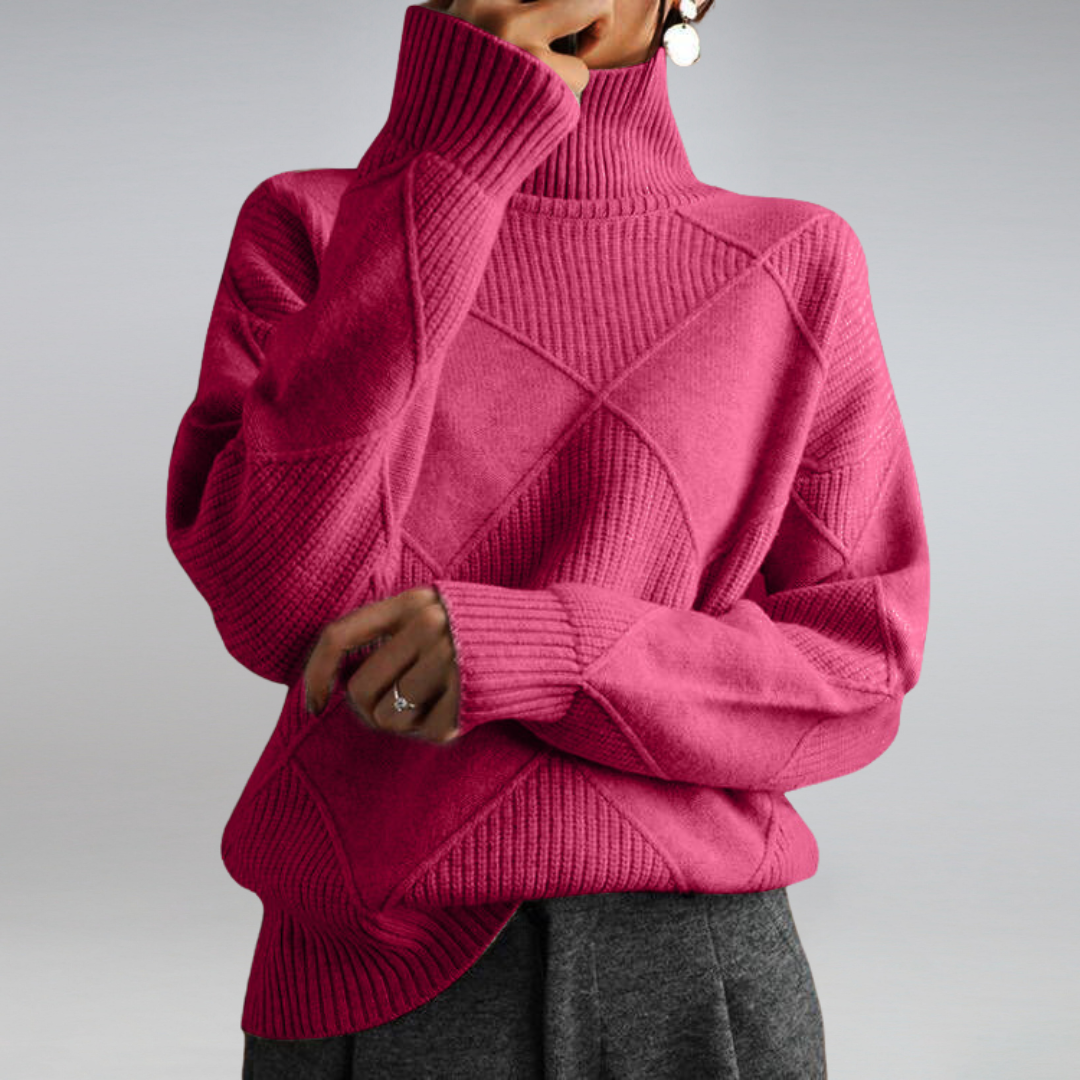 Women's Ribbed Turtleneck Oversized Sweater | Winter
