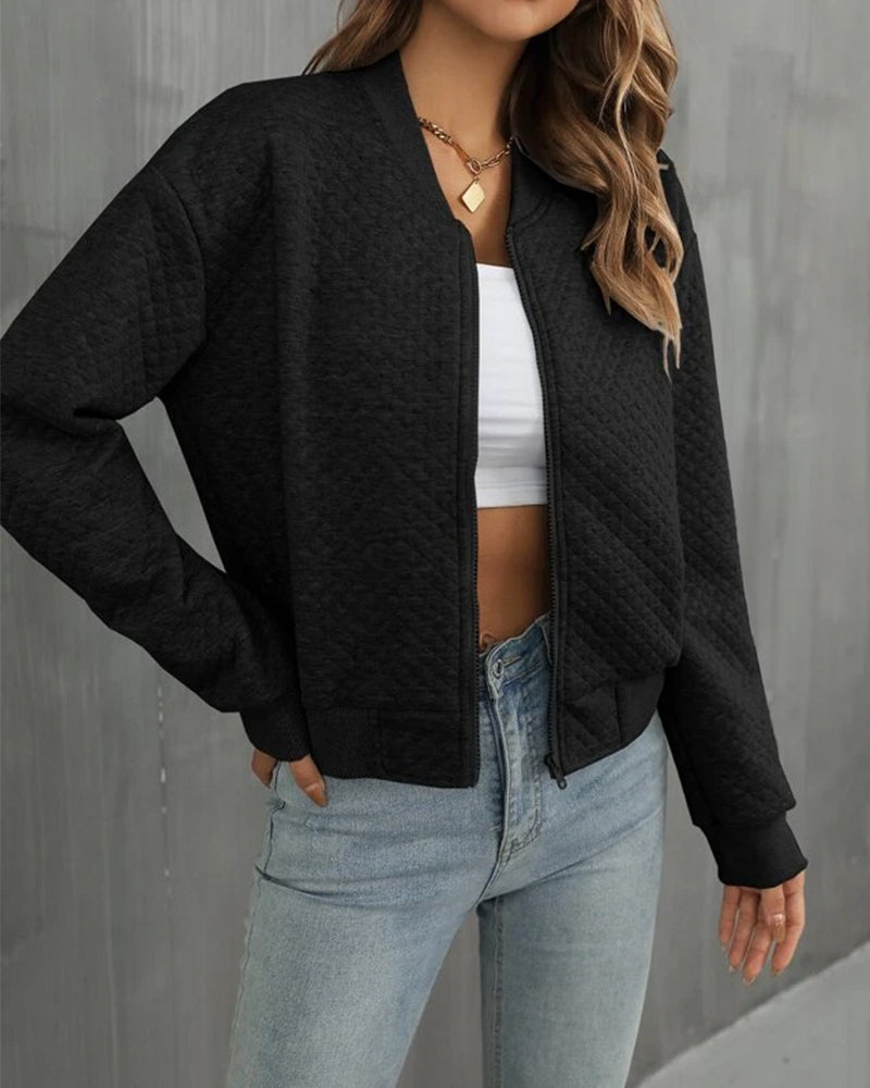 Women's Casual Quilted Bomber Jacket | Stylish