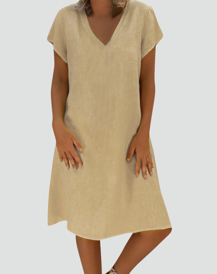 Women's Summer V-Neck Dress | Midi