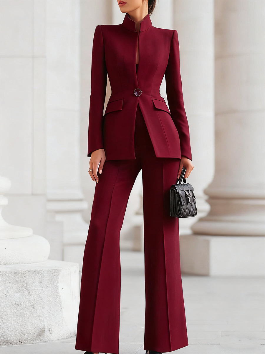 Women's Elegant Blazer and Trouser Suit Set | Formal