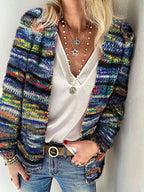 Women's Casual Space-Dye Cardigan | Open-Front