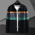 Men's Collar Knit Winter Jacket | Button Up