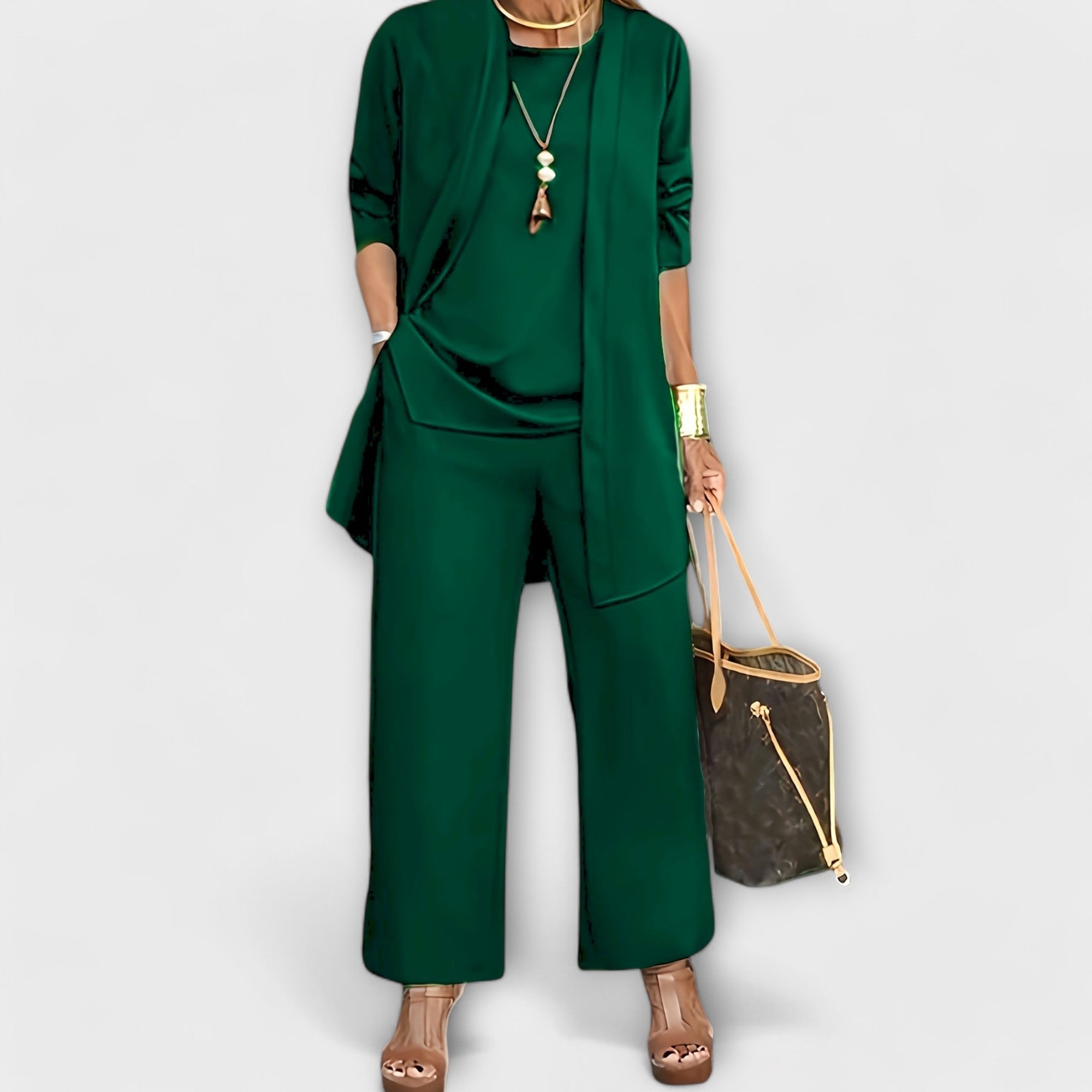Women's Solid Color Matching Set | Three-Piece